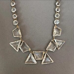 Art Deco Cut Crystal Riviere Statement Necklace signed Czechoslovakia